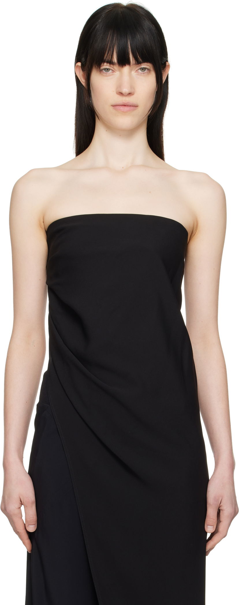 плаття Rick Owens Rick Owens Hollywood Lido Draped Strapless Top чорний | RP01E7135 Y