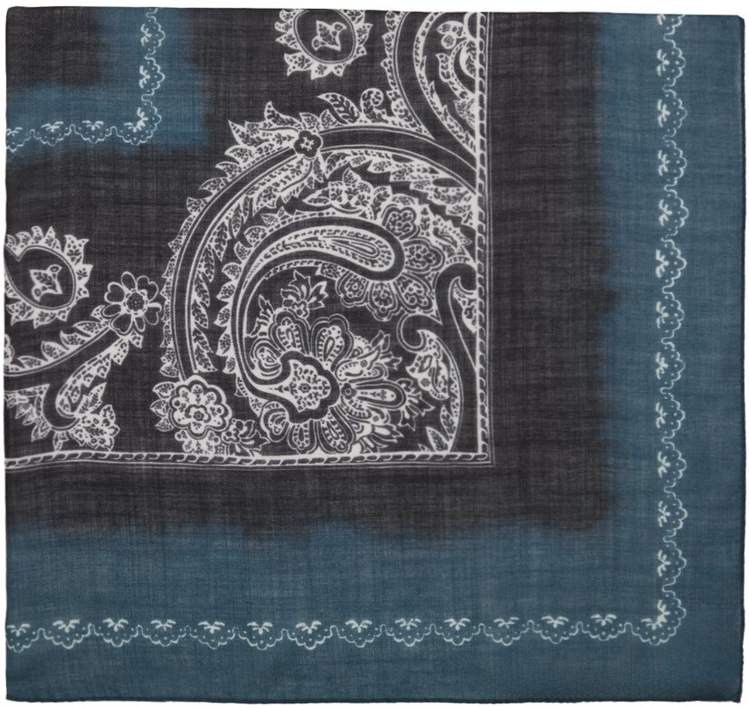 Шарф Acne Studios Printed Scarf темно-синій | CA0266-