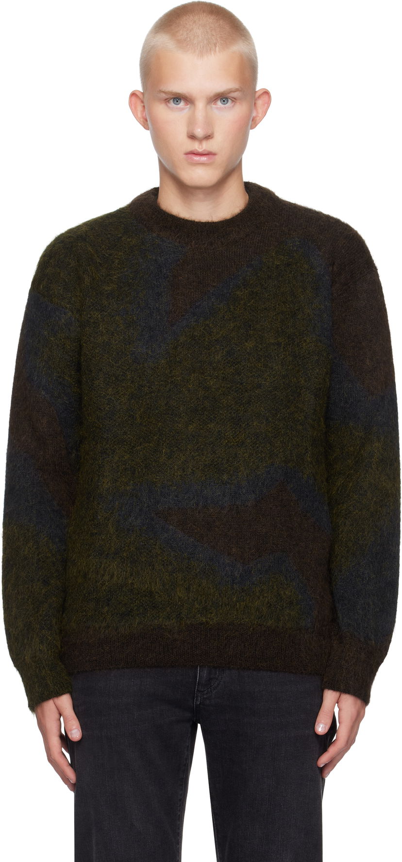 Cветр Paul Smith Paul Smith Photogram Leaves Mohair-Blend Sweater Зелений | M1R-923Y-N02512-73