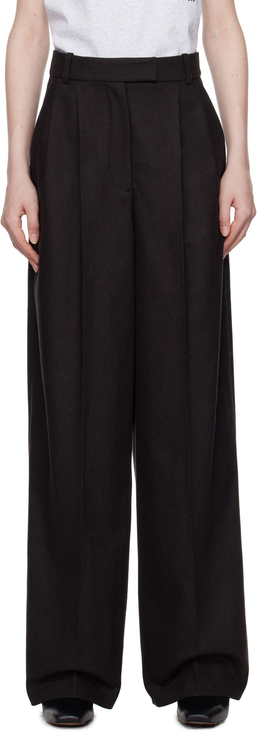 Штани A.P.C. Anastasia Barbieri Edition Valesca Wide Leg Trousers чорний | WOARX-F08481