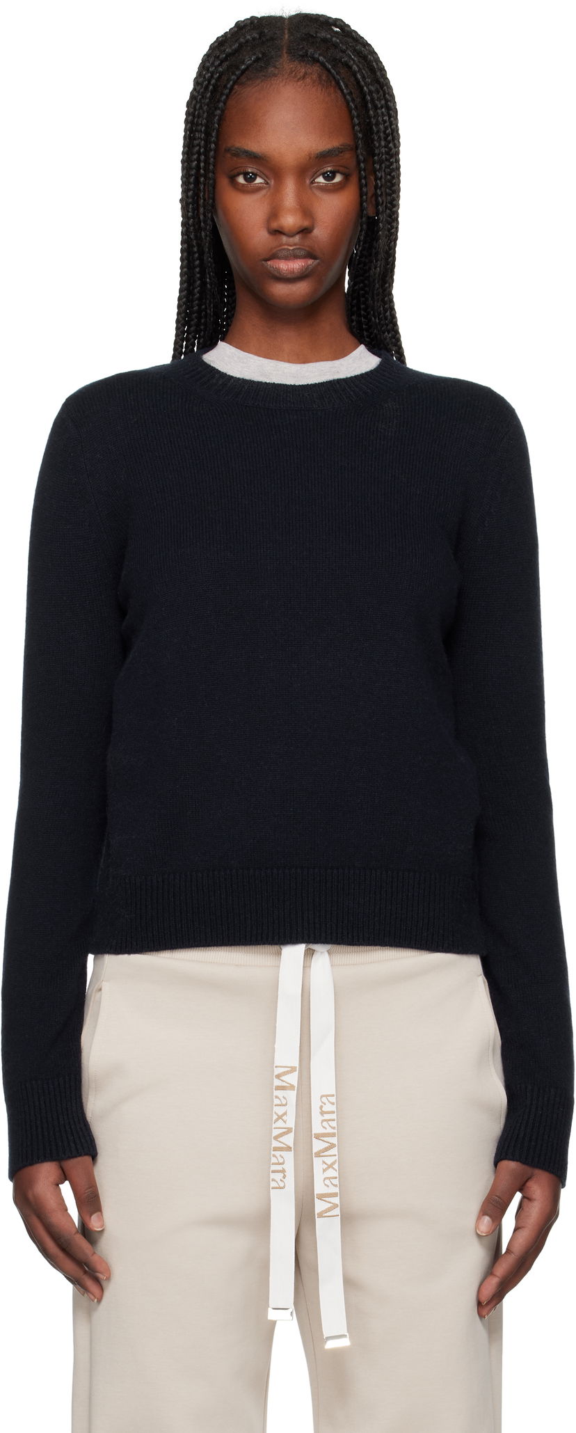 Cветр Max Mara Max Mara Fedora Knit Sweater темно-синій | 2519361031600