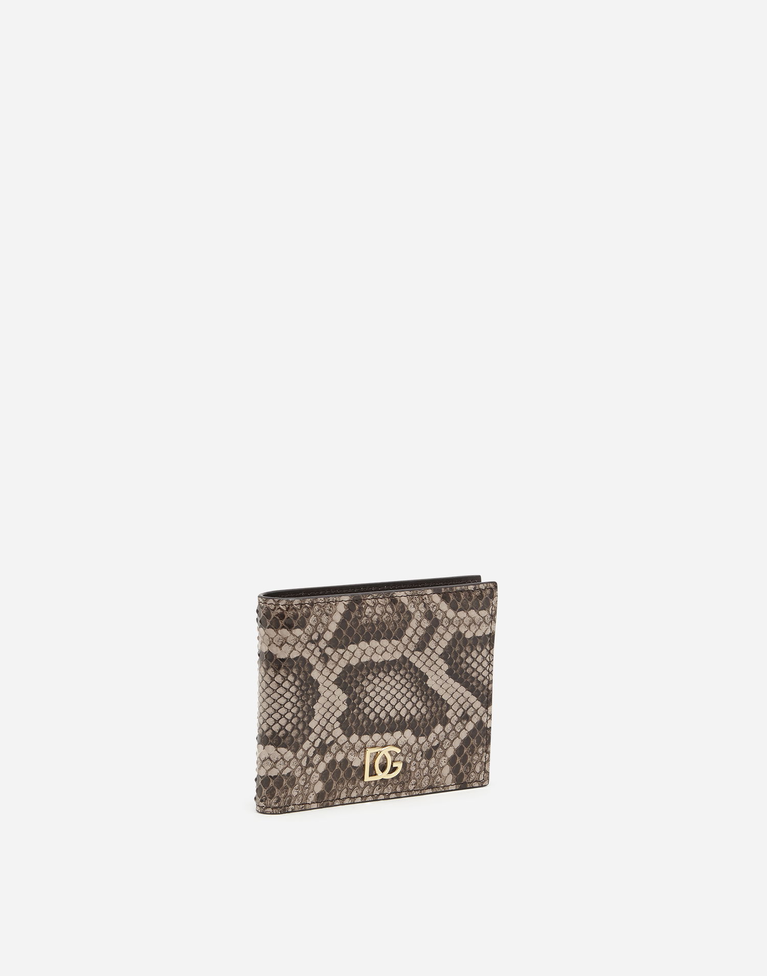 Гаманець Dolce & Gabbana Dolce & Gabbana Python Leather Bifold Wallet with Crossover DG Logo бежевий | BP2463A204387145, 1