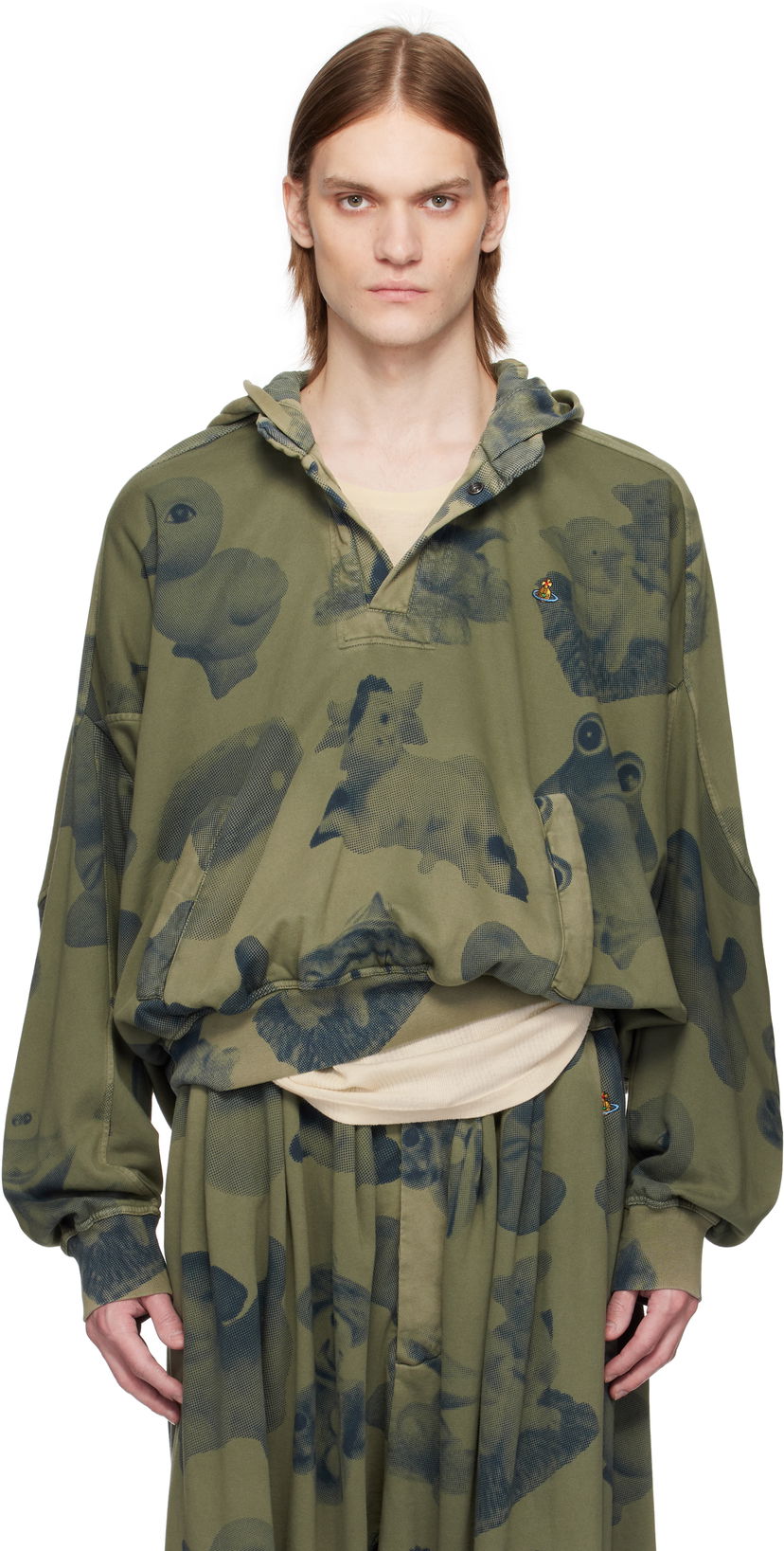 Світшоти Vivienne Westwood Vivienne Westwood Baseball Print Hoodie Зелений | 3I010012-J009H-