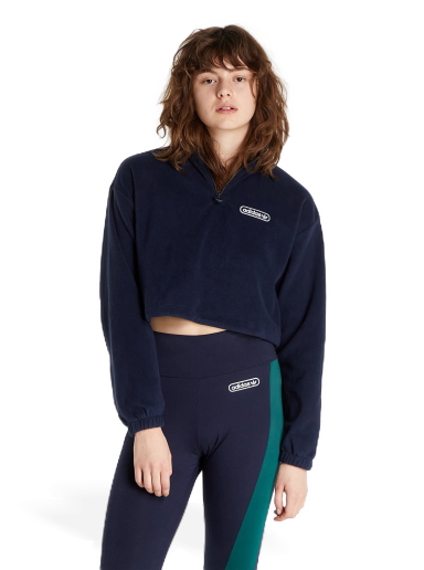 Світшоти adidas Originals Retro 1/4 Zip Cropped темно-синій | HL0052