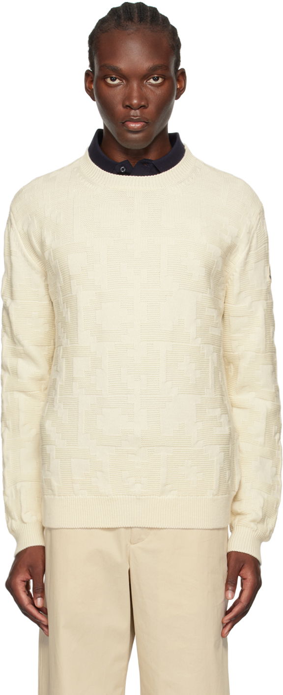 Cветр Moncler Off-White Wool Sweater бежевий | J20919C00006M1282