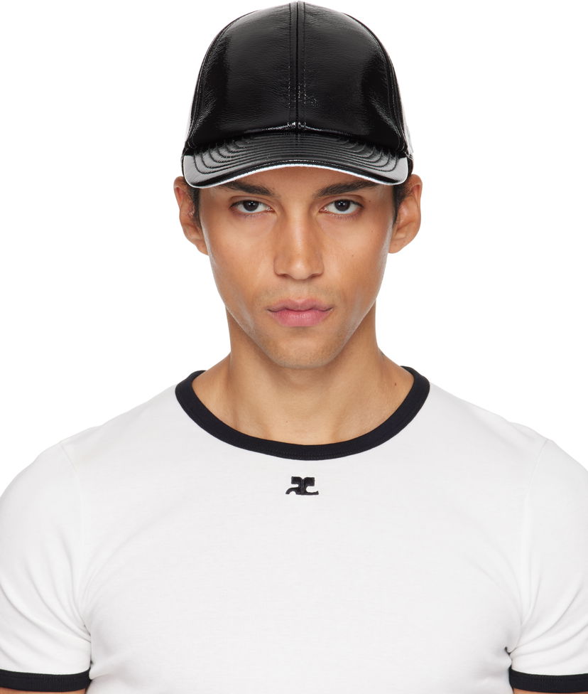 Кепка Courrèges Courrèges Reedition Vinyl Baseball Cap чорний | PERACT002VY0014