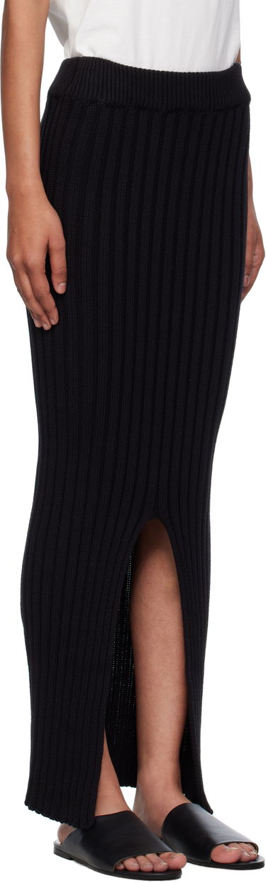 Спідниця Baserange Baserange Macau Midi Ribbed Knit Skirt with Slits чорний | SSMA-OC-AU25, 1