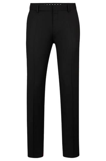 Штани BOSS Slim-Fit Virgin-Wool Serge Trousers чорний | 50469174