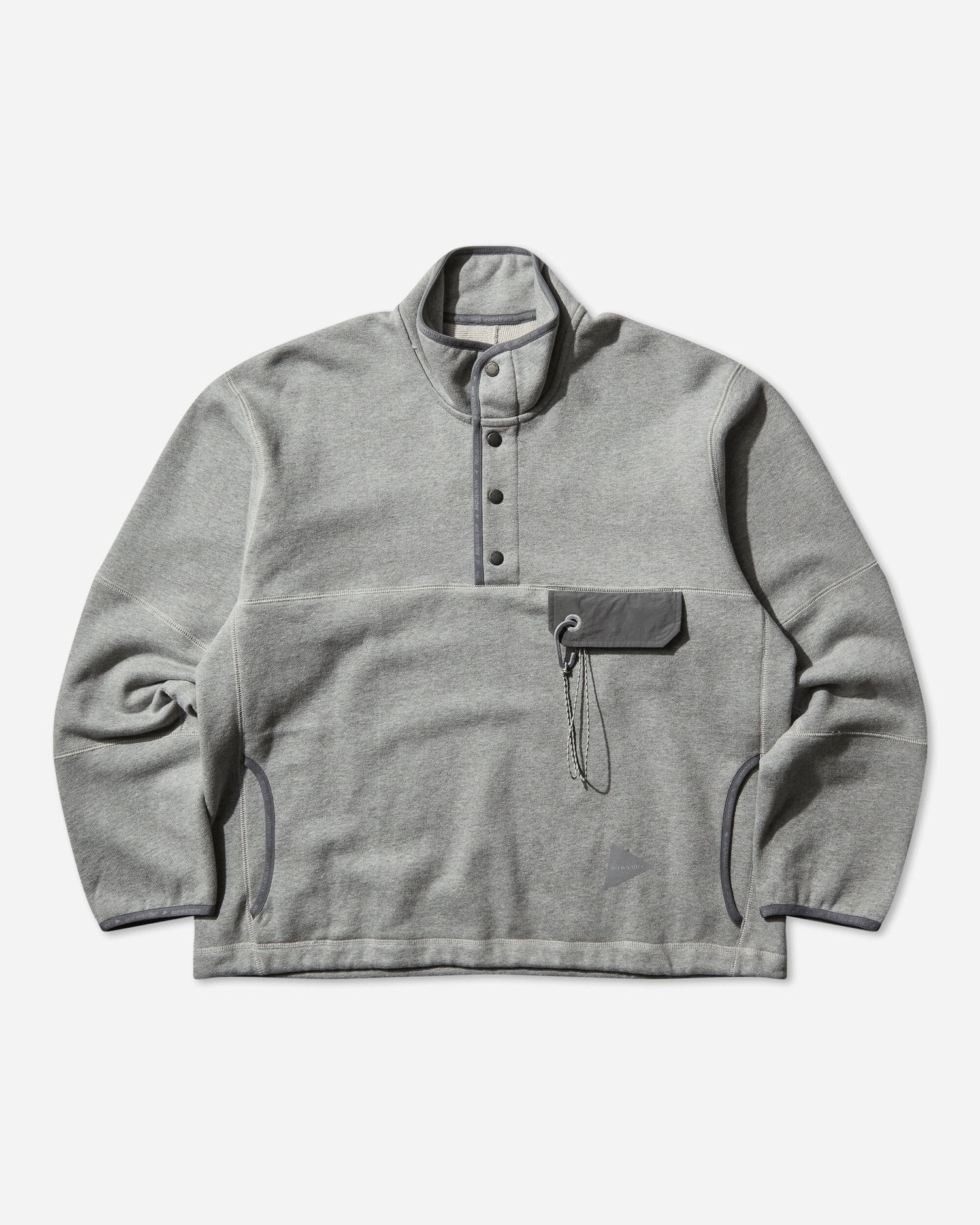 Світшоти and wander Mock Neck Snap Placket Sweatshirt with Chest Pocket Сірий | 5745284080 020, 1