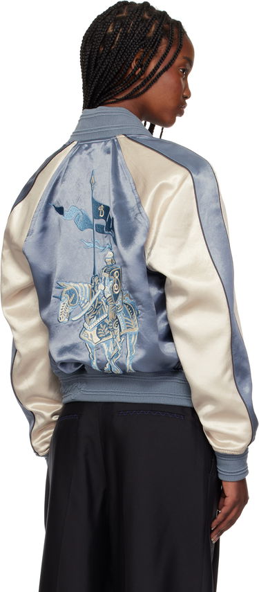 Куртка бомбер Burberry Burberry EKD Satin Bomber Jacket Синій | 8101089, 2