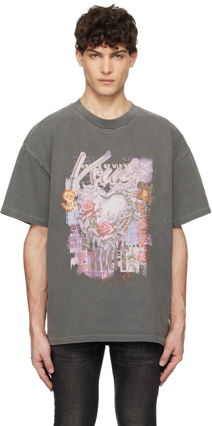 Футболка Ksubi Ksubi Sketch Ekcess Graphic T-Shirt Сірий | MPS25TE001