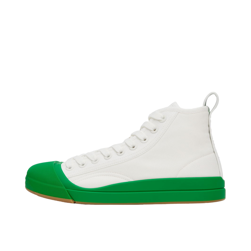 Кросівки та взуття Bottega Veneta White & Green Vulcan Sneakers білий | 755654 V2R10
