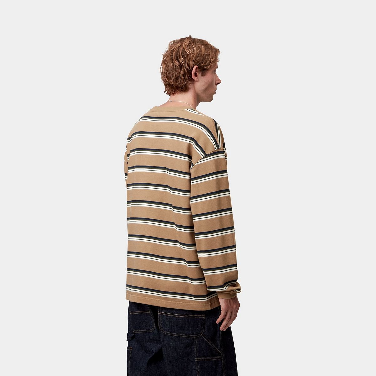 Футболка Carhartt WIP Carhartt WIP Holm Stripe Long Sleeve T-Shirt Коричневий | I035303_9, 1