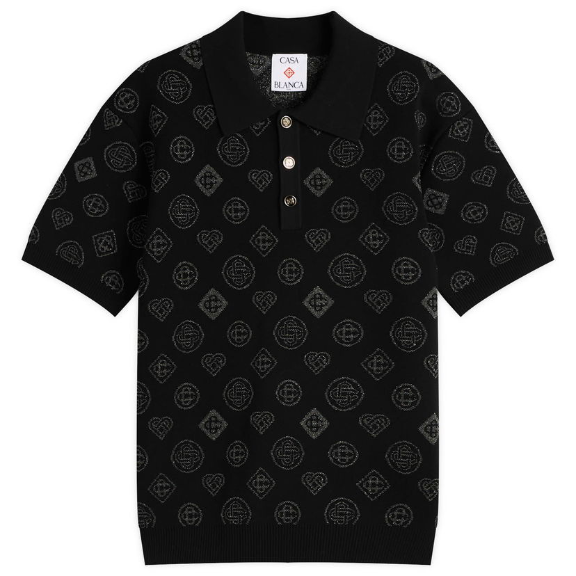 Сорочка поло Casablanca Casablanca City Jacquard Polo чорний | M-AW25-KW-1126-01