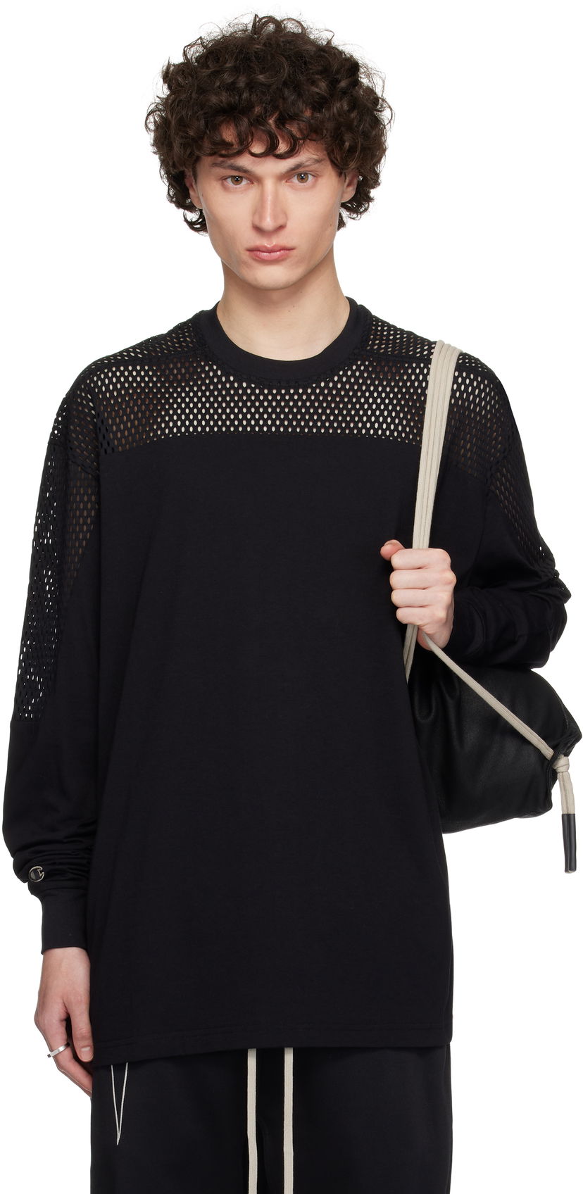 Футболка Rick Owens Rick Owens Champion Edition Girdered T-Shirt чорний | CM01E1673 CHJGOM JERSEY + MESH