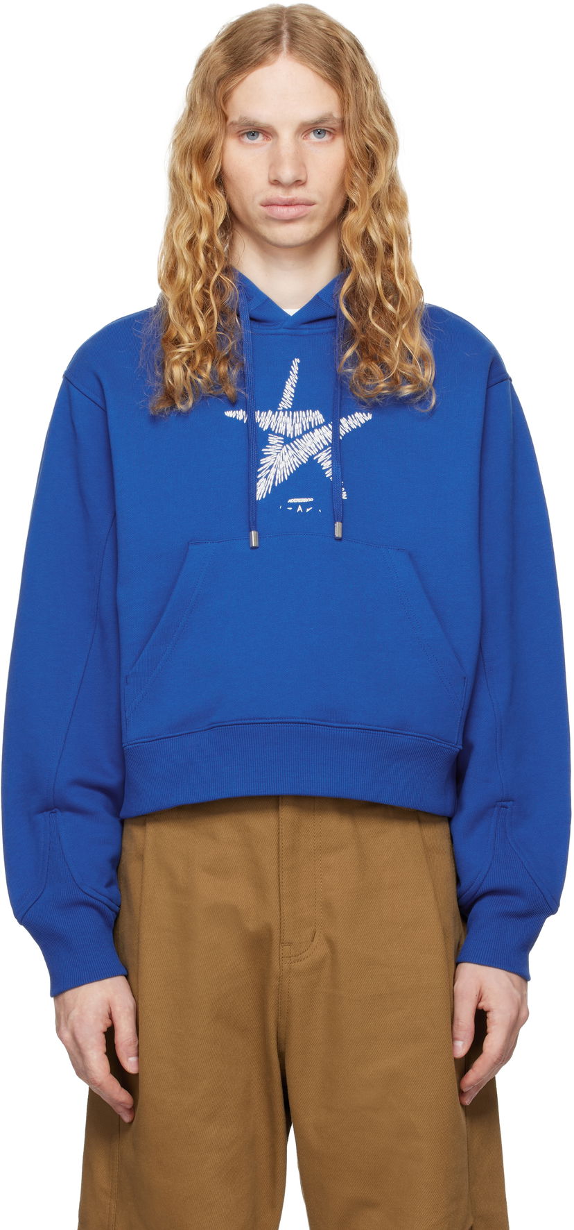 Світшоти ADER ERROR Stad Product. 36 Embroidered Logo Hoodie Синій | BN01FWHD0105BL