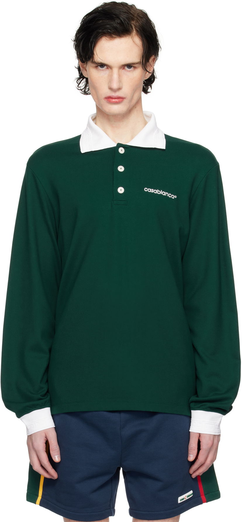 Сорочка поло Casablanca Long Sleeve Polo Зелений | MPS25-JTP-270-01