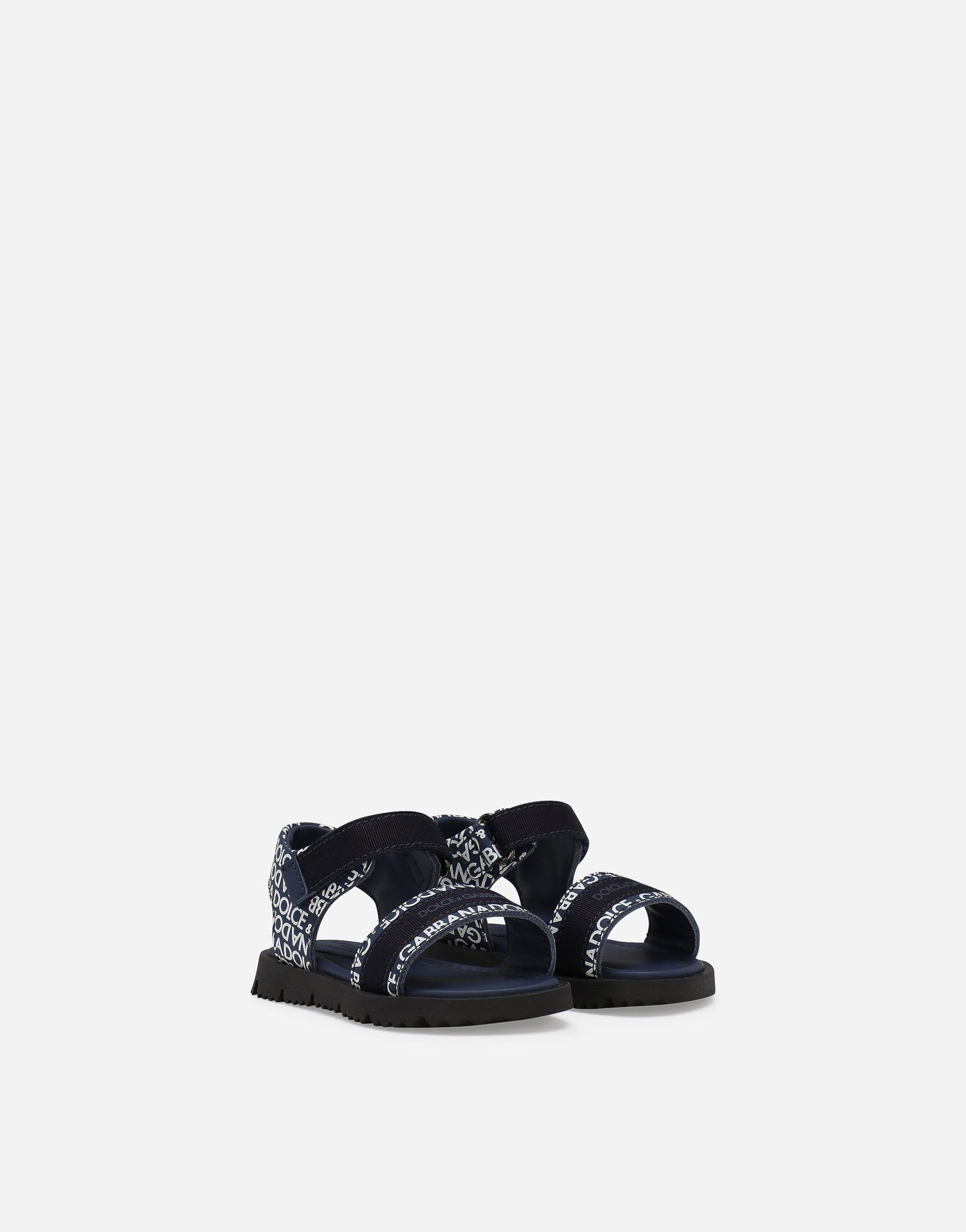 Кросівки та взуття Dolce & Gabbana Dolce & Gabbana Printed Calfskin Sandals For First Steps (19-26) Синій | DL0078AX182HBXCW, 1