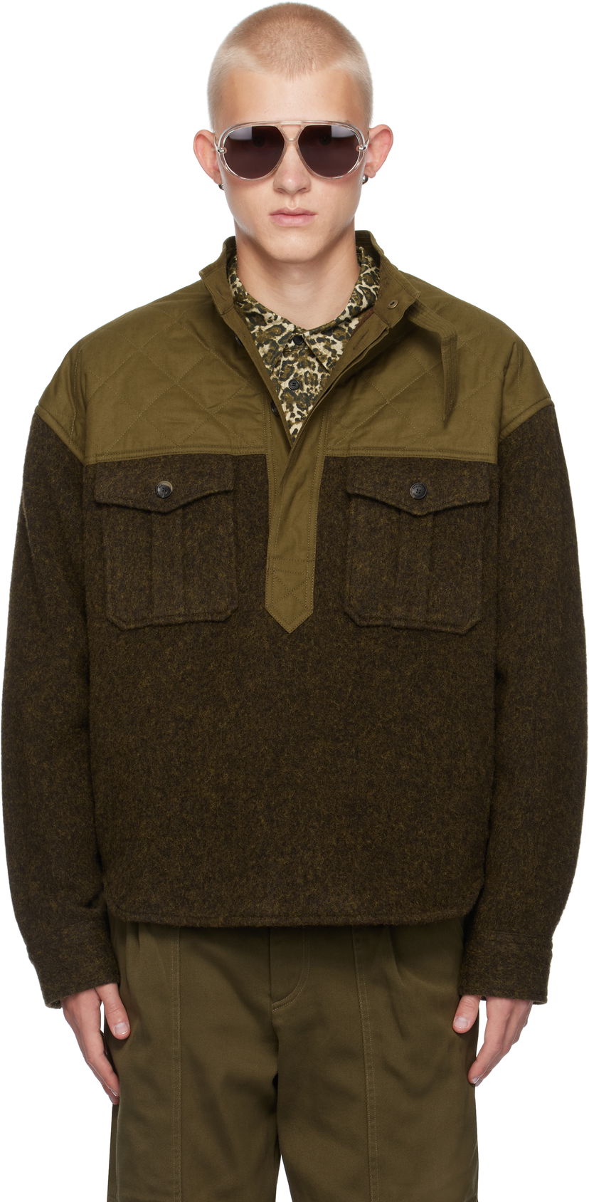 Cветр ISABEL MARANT Isabel Marant Stiven Fleece Pullover Зелений | HT0560HA-B4E01H