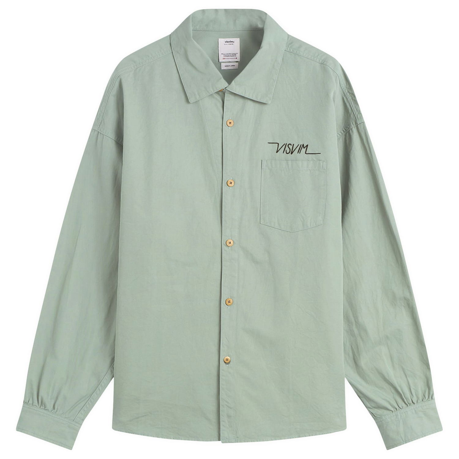 Сорочка visvim Long-Sleeve Collared Button-Up Shirt Palmer Зелений | 0125205011010, 1