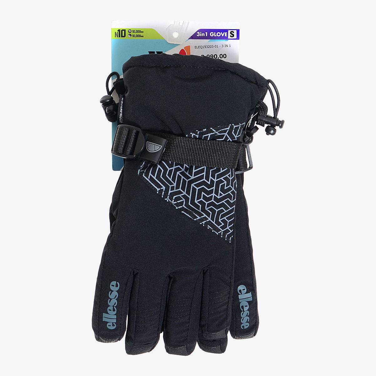 Рукавички Ellesse 3 in 1 Waterproof Geometric Pattern Gloves чорний | ELEQ193203-01, 0