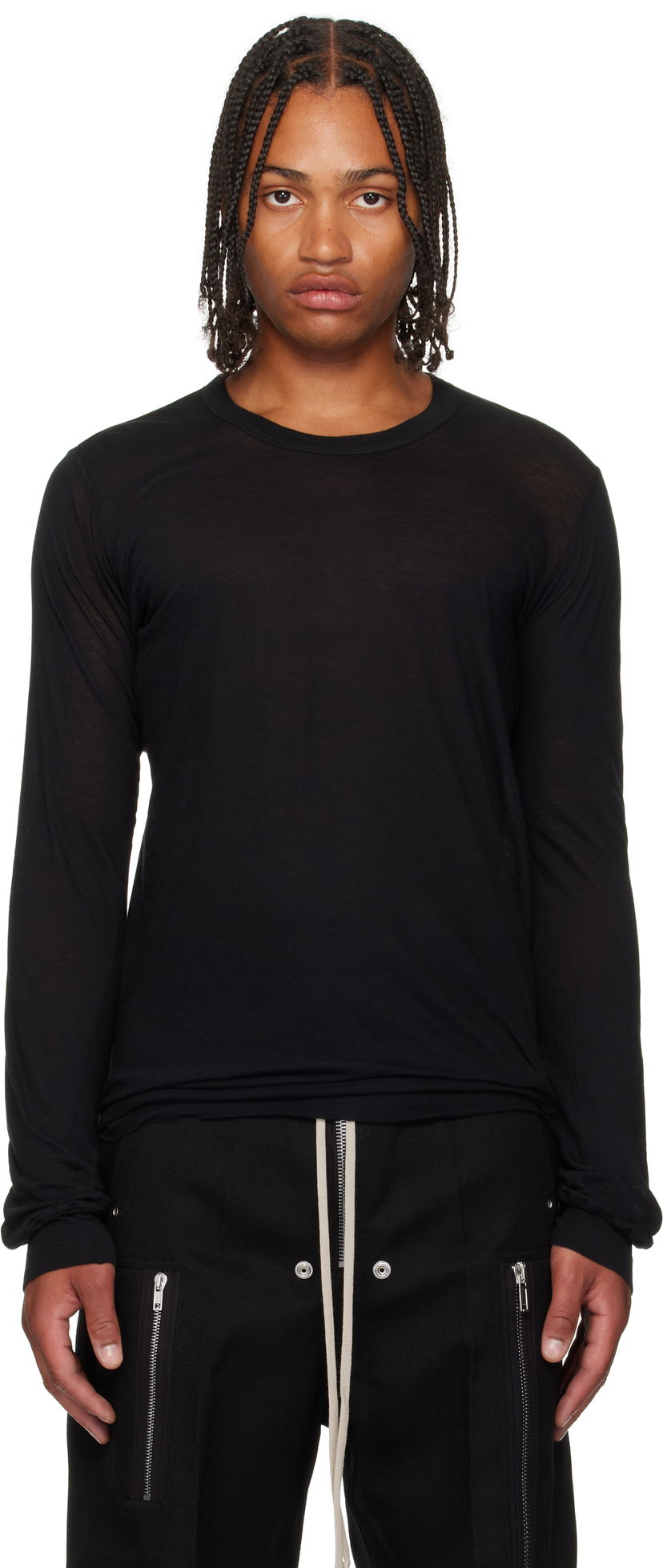 Футболка Rick Owens Rick Owens Concordians Basic Long Sleeve T-Shirt чорний | RU02E1252 UC