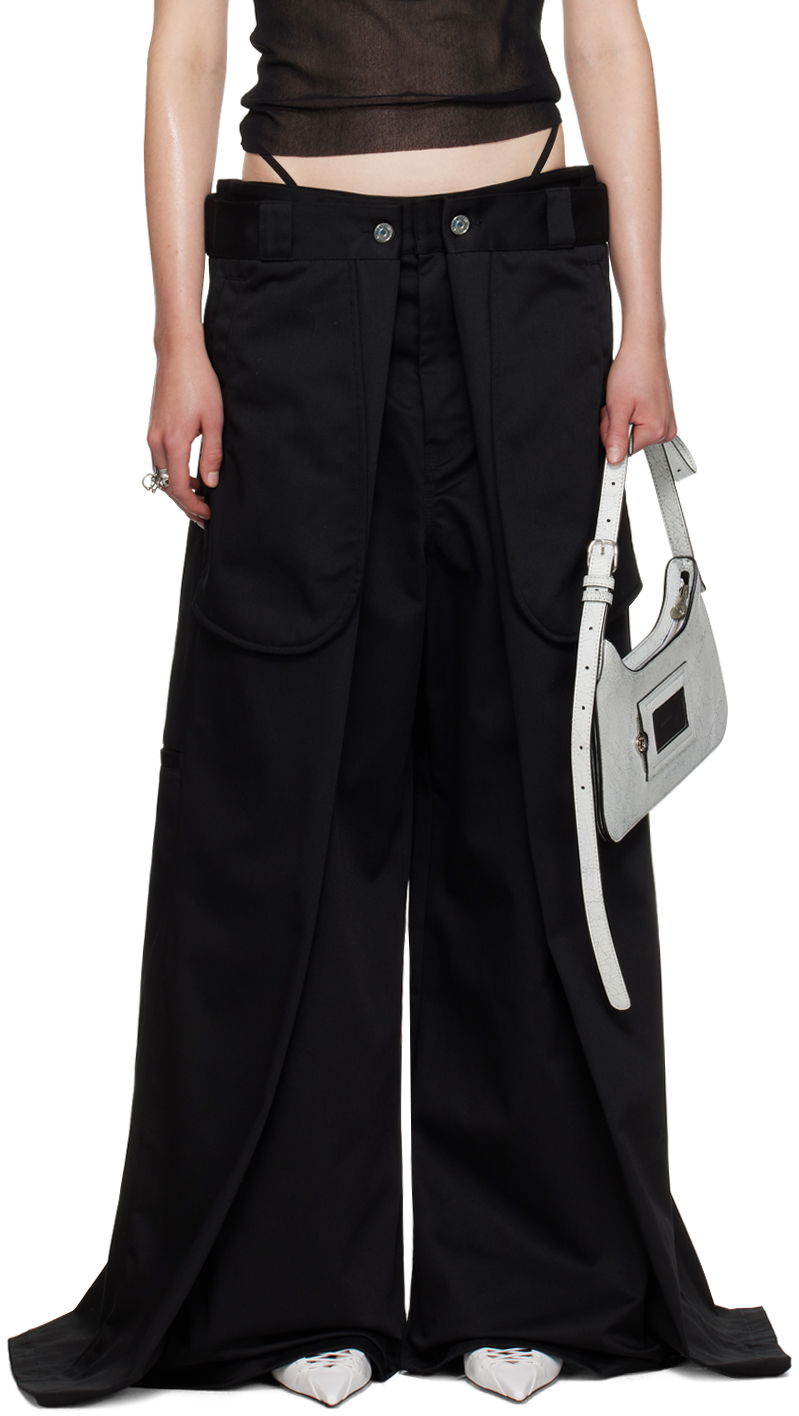 Штани Jean Paul Gaultier Oliver Edition 'The Wrap' Wide Leg Trousers чорний | 24/27-F-PA113P-C048-00