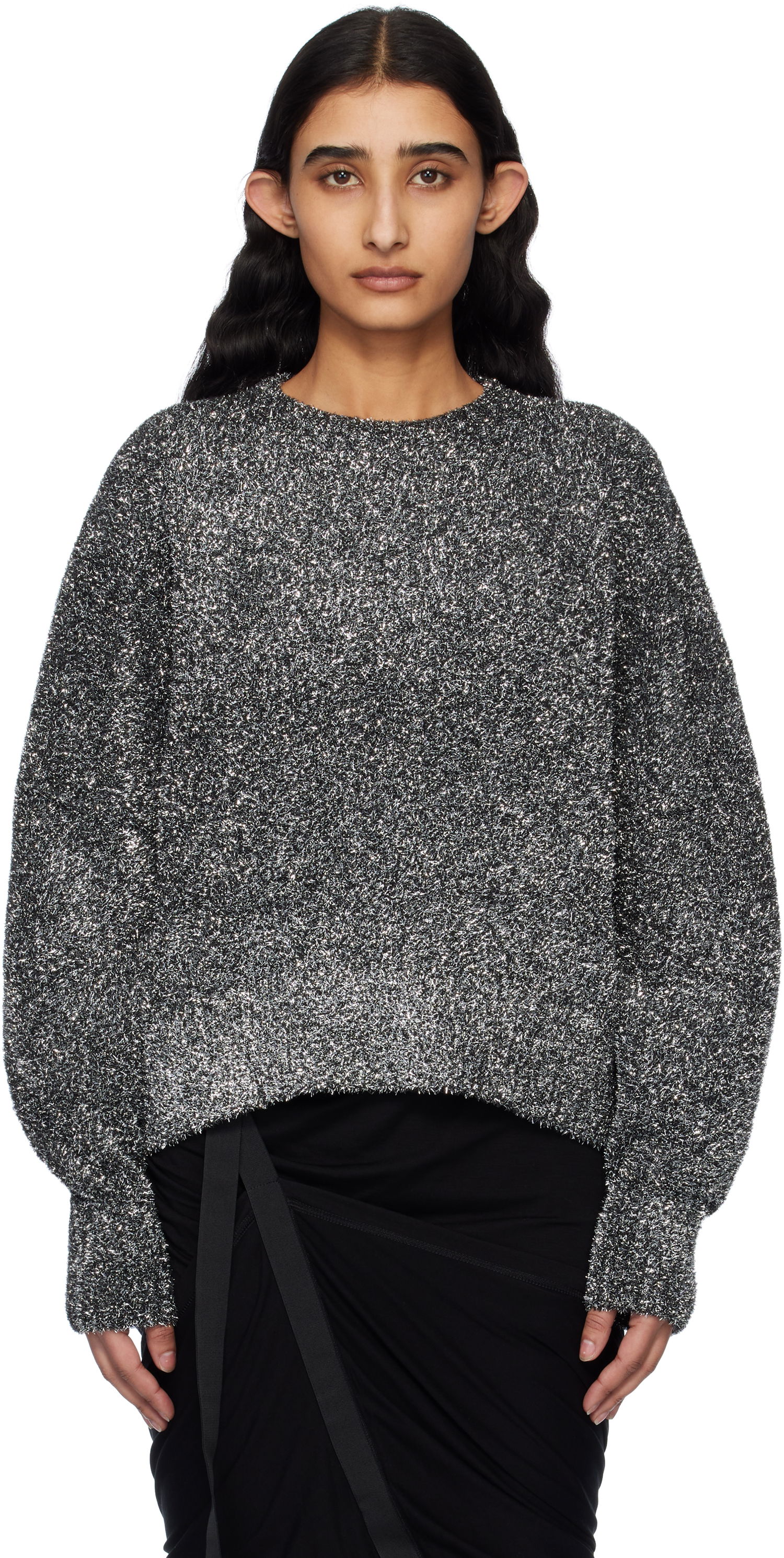 Cветр Helmut Lang Helmut Lang Apex Lurex Crew Sweater Металік | O10HW706, 0