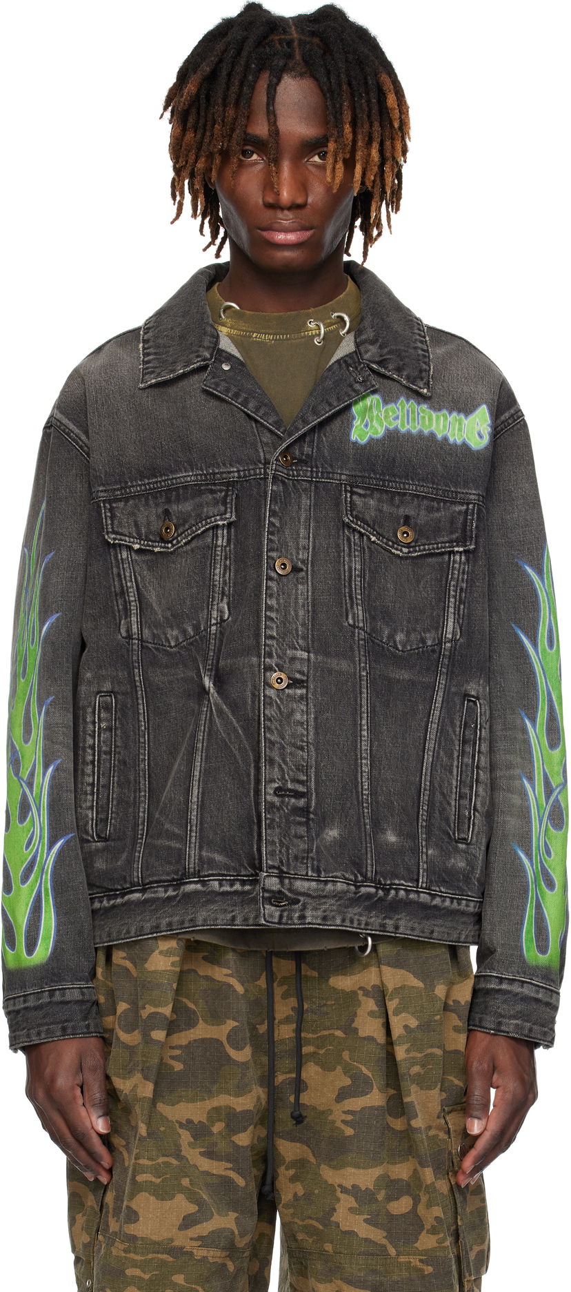 Куртка We11done We11done Blaze Logo Denim Jacket чорний | WD-DJ0-25-318-U-BK
