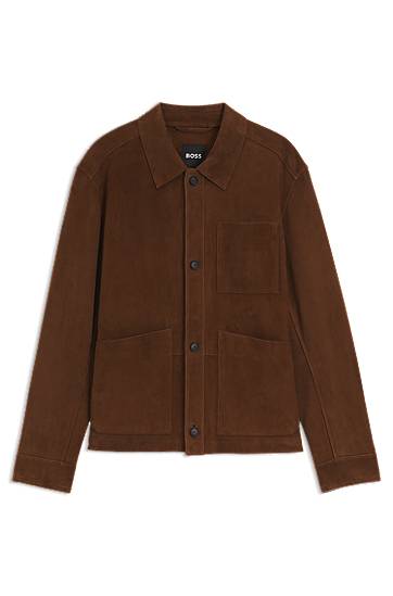 Куртка BOSS Regular-Fit Suede Jacket Коричневий | 50543204