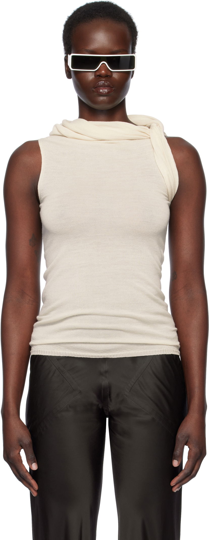 Безрукавка Rick Owens Rick Owens Hollywood Banded Tank Top бежевий | RP01E7666 M