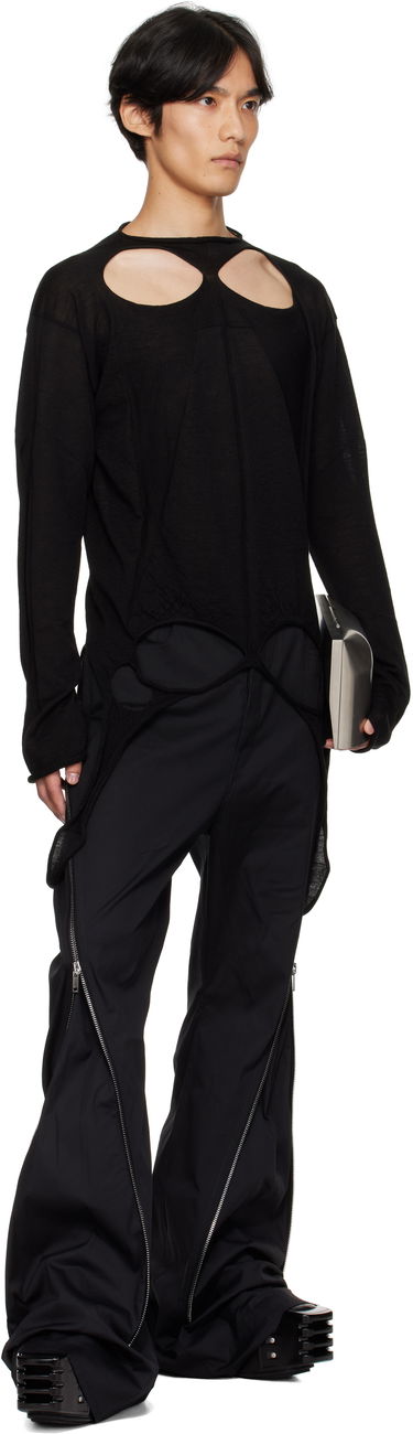 Cветр Rick Owens Rick Owens Concordians Slashed Pull Sweater чорний | RU02E1671 ML, 3