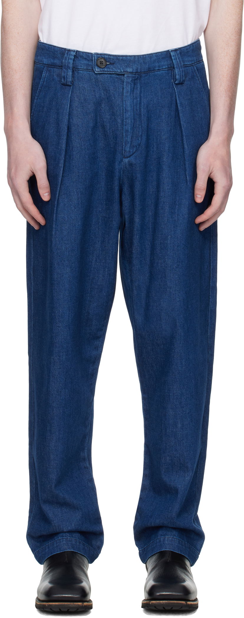 Джинси A.P.C. A.P.C. Renato Pleated Denim Trousers Синій | COHAL-H08428