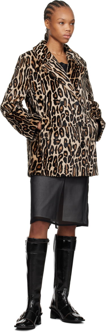 Пальто RE/DONE Re/Done Leopard Print Shearling Peacoat бежевий | 817-06WLEOPCT, 3