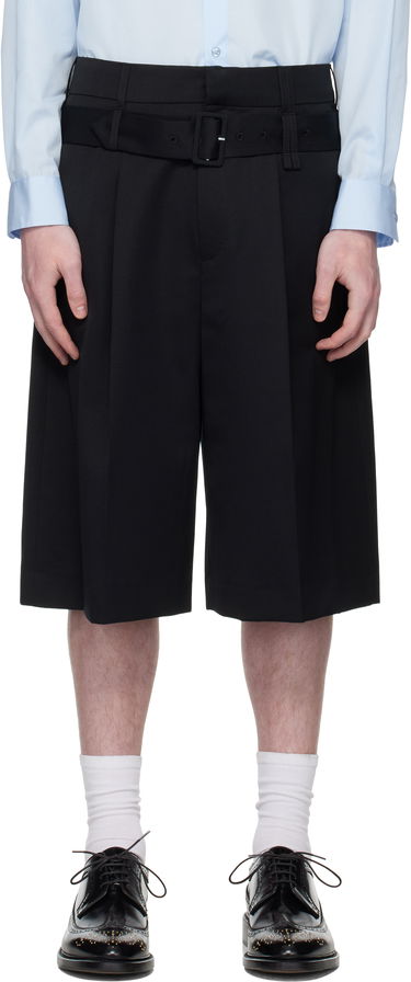 Шорти Simone Rocha Simone Rocha Wide Leg Multi Belt Loop Shorts чорний | 4160 1217, 0