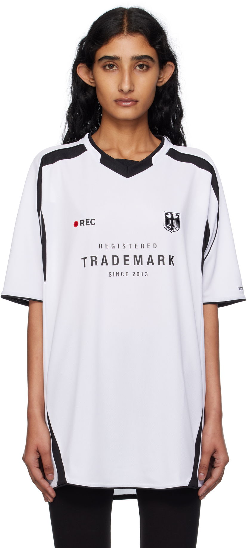 Джерсі VETEMENTS Vetements 'Trademark' Football T-Shirt білий | UH76TR500W