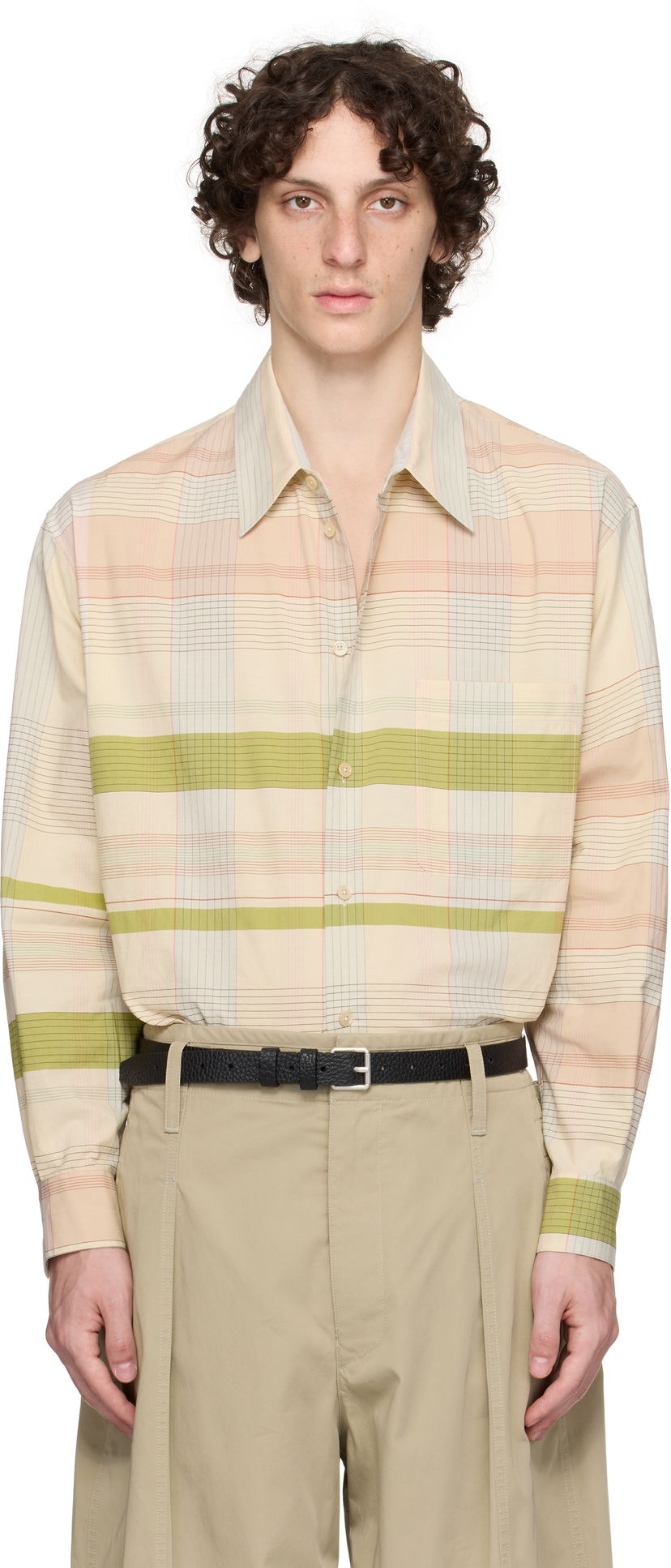 Сорочка LEMAIRE Lemaire Relaxed Plaid Shirt бежевий | SH1176 LF1396