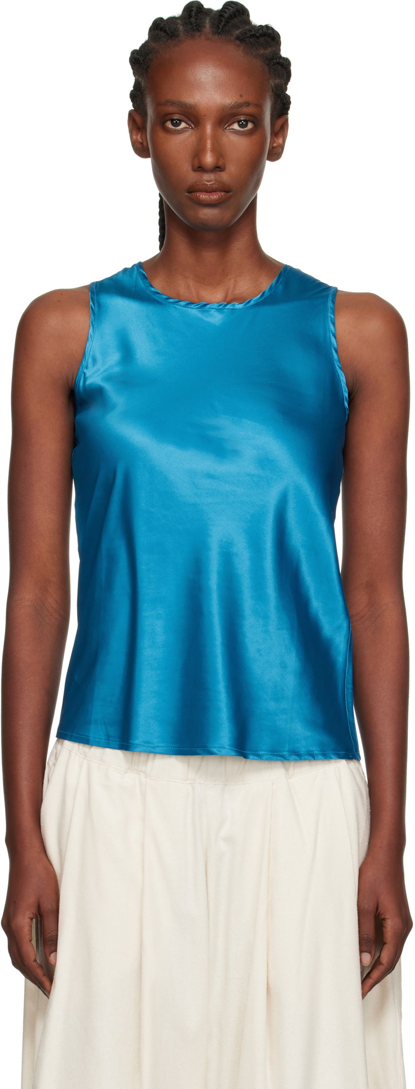 Безрукавка Baserange Baserange Dydine Satin Tank Top Синій | TSDYT-EV-AU25