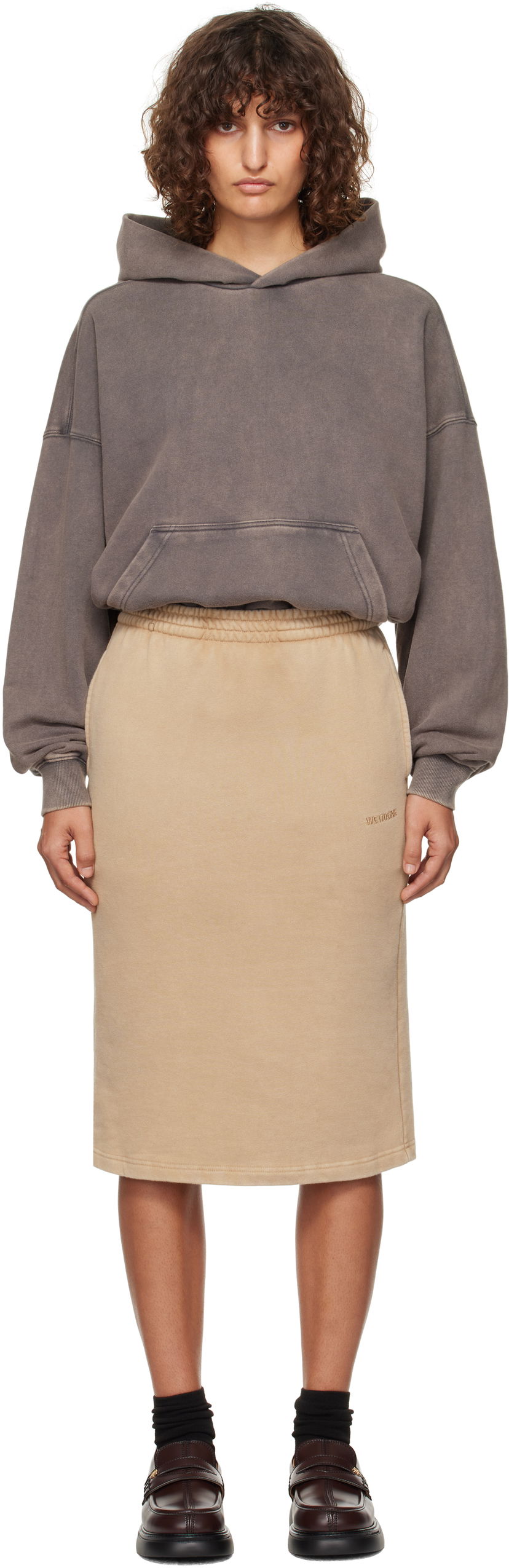 Спідниця We11done Layered Hoodie Dress бежевий | WD-TO3-24-851-W-CH