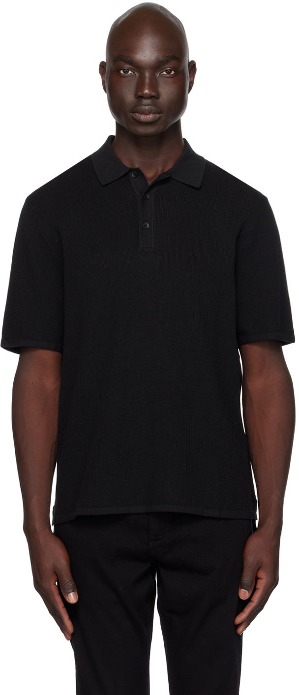 Сорочка поло rag & bone Harvey Knit Polo Shirt чорний | MBS22S018KI18