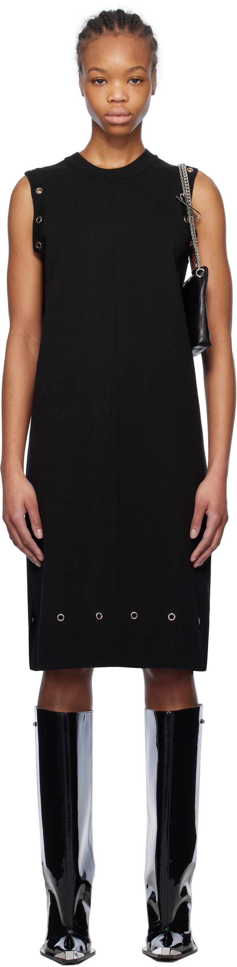плаття We11done We11done Eyelet Knit Mini Dress чорний | WD-KD0-25-660-W-BK