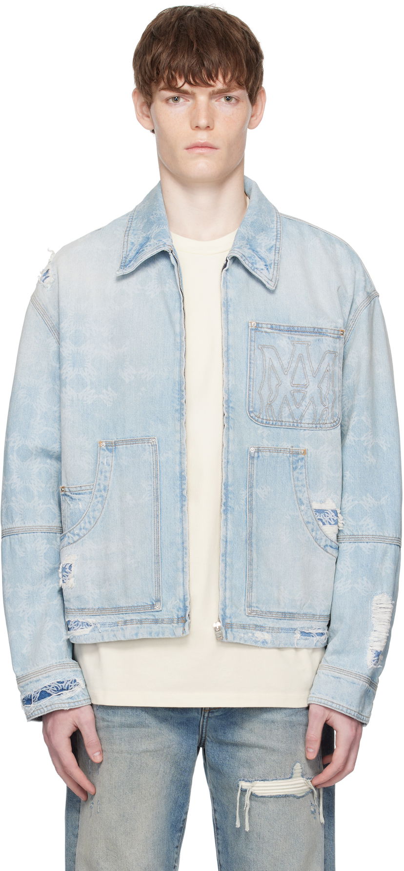 Куртка AMIRI AMIRI Repair Work Denim Jacket Синій | AMDNWJ1014