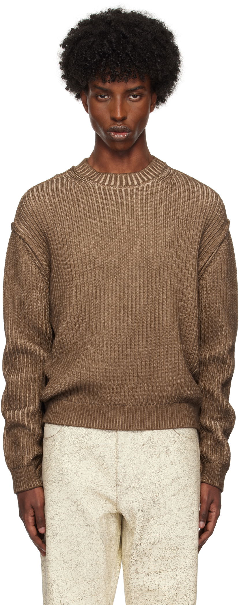 Cветр GUESS Vintage Washed Crewneck Sweater Коричневий | M4BR03Z3GL0F193