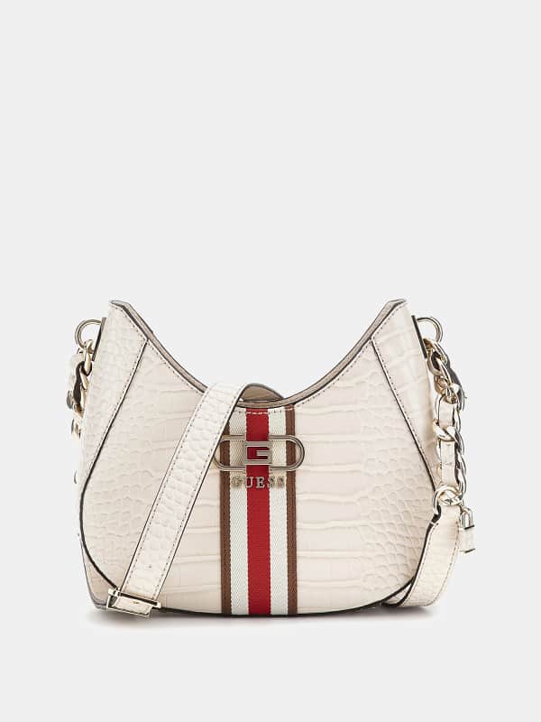 Сумочка GUESS Nelka Croc-Print Mini Crossbody бежевий | HWCG9307120