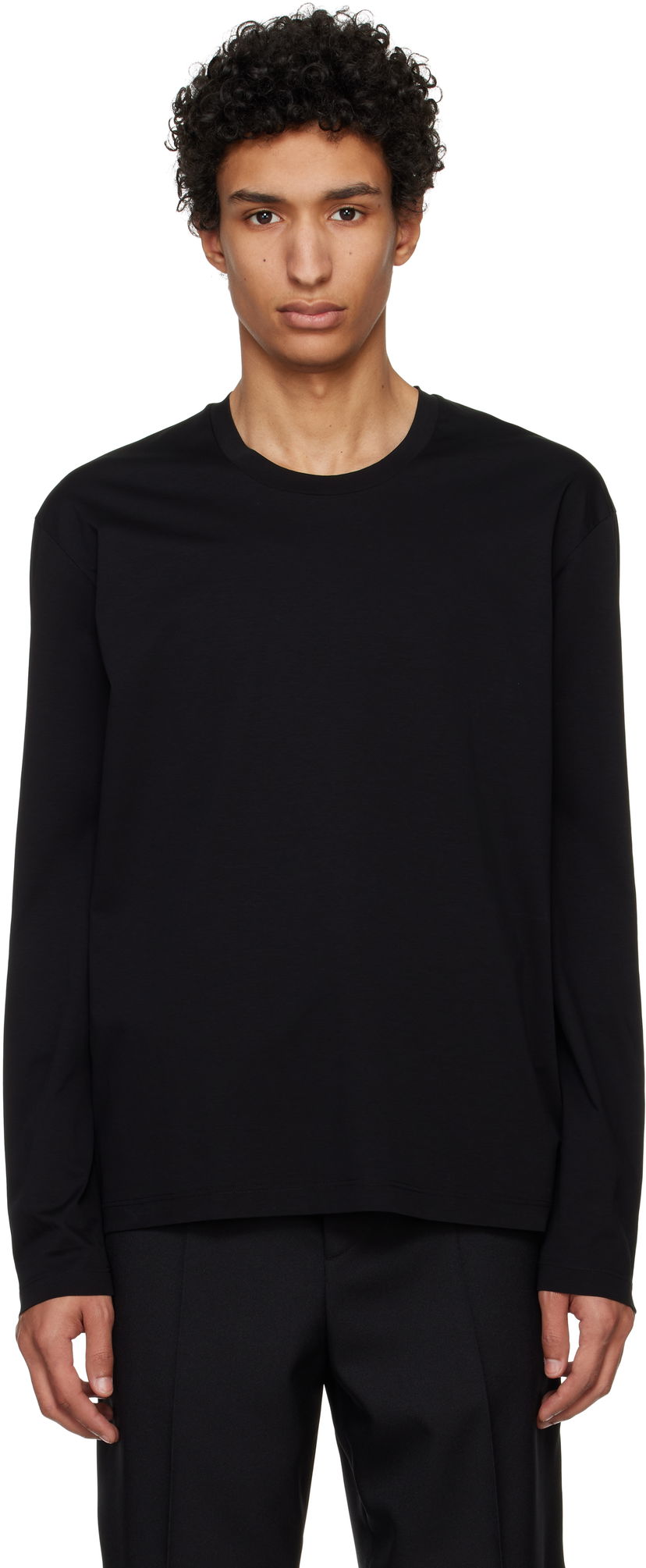 Футболка Jil Sander Jil Sander Logo Flag Long Sleeve T-Shirt чорний | J22GC0201_J45051