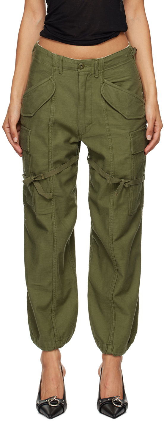 Штани карго R13 R13 Cropped Cargo Trousers Зелений | R13WR320-D091A