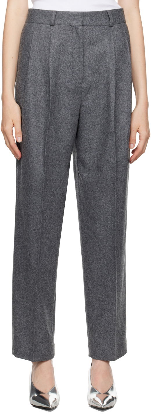 Штани TOTEME Double-Pleated Tailored Trousers Сірий | 244-WRB847-FB0024