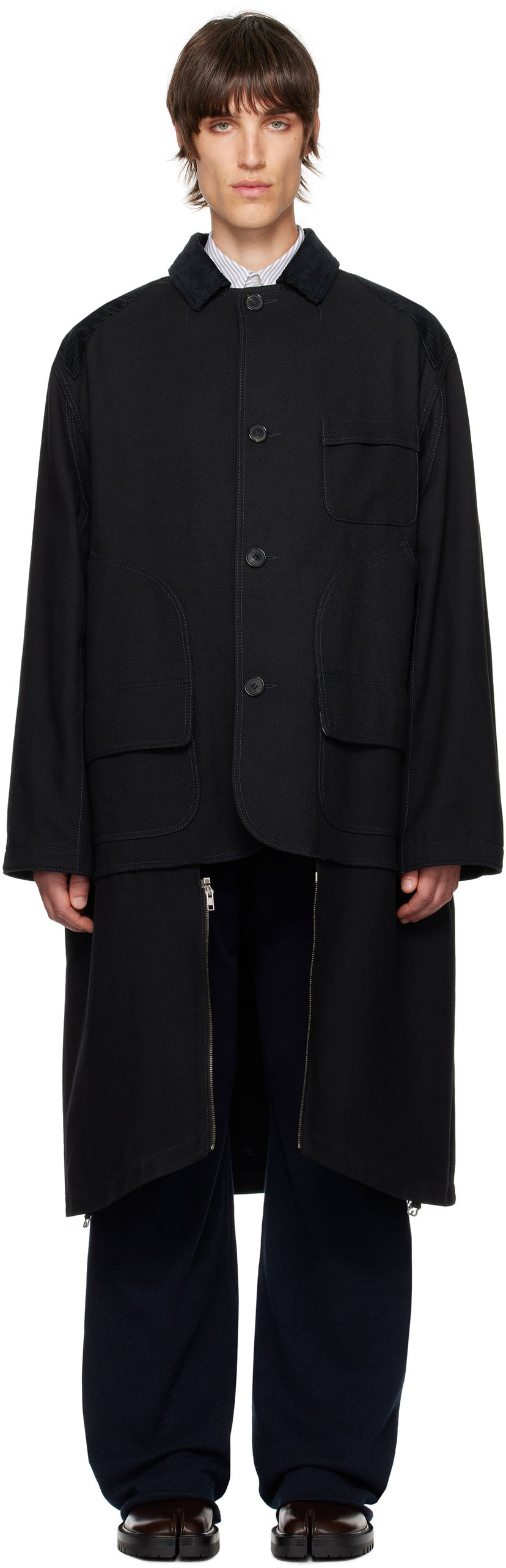 Пальто Maison Margiela Heavy Cotton Double Coat чорний | S51AA0352 S53229