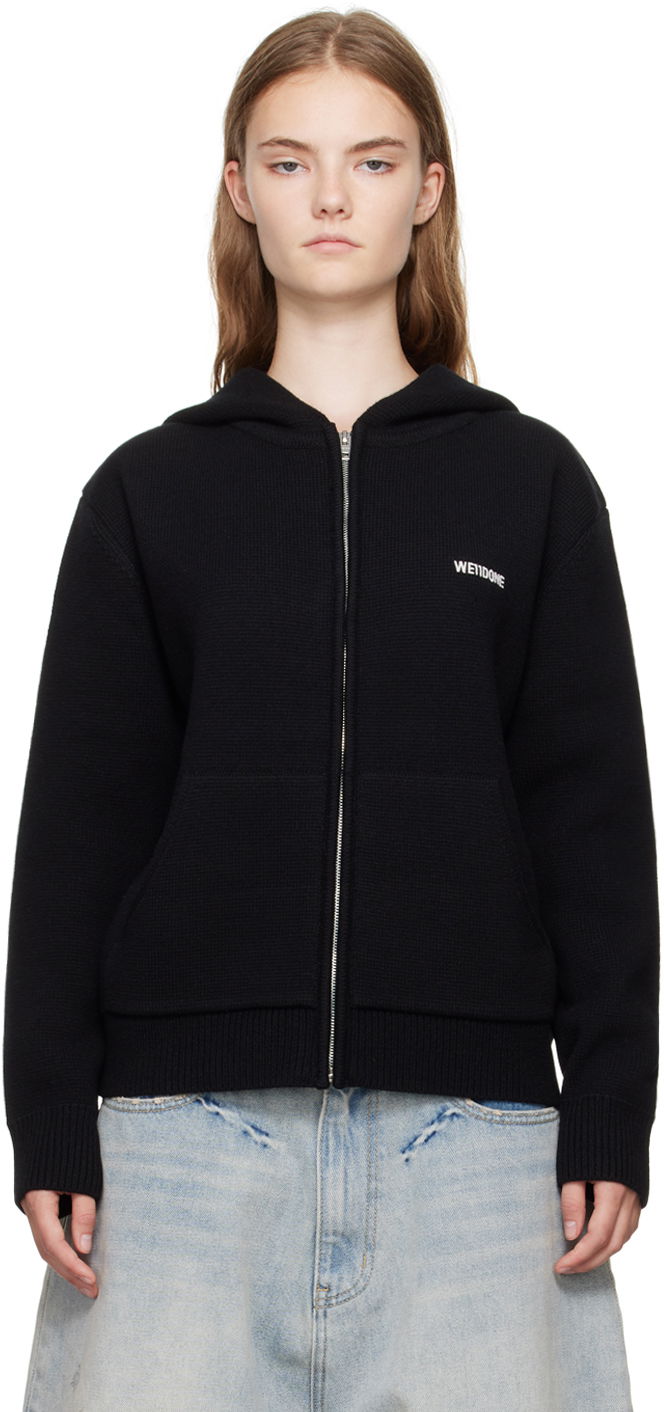 Світшоти We11done We11done Embroidered-Logo Zip-Up Hoodie чорний | WD-KJ2-24-605-W-BK