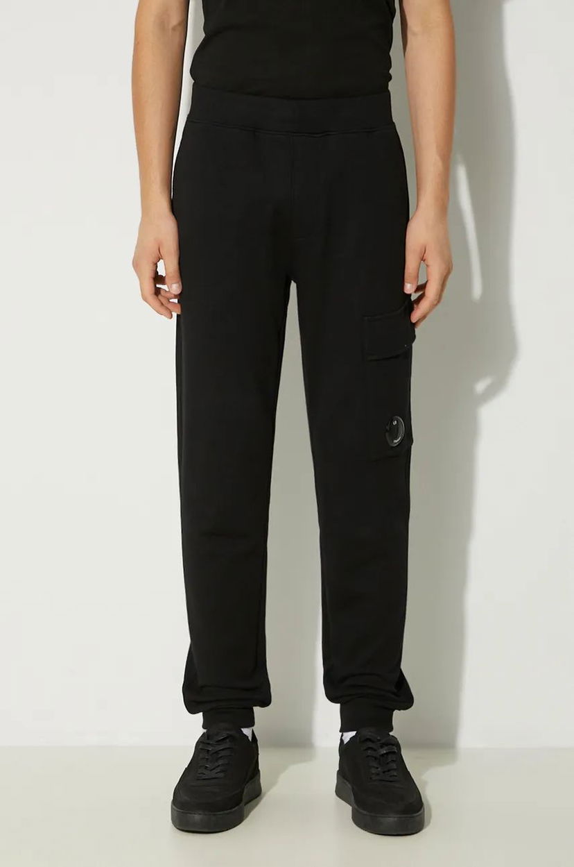 Спортивні штани C.P. Company Diagonal Raised Fleece Cargo Sweatpants чорний | 17CMSP017A005086W